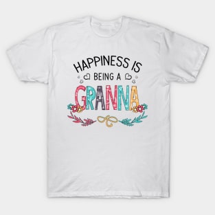 Happiness Is Being A Granna Wildflowers Valentines Mothers Day T-Shirt